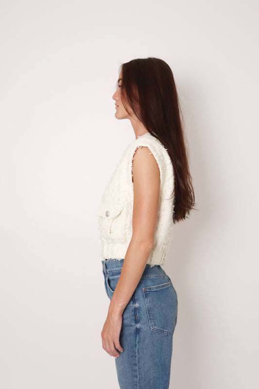 Cream Military Vest