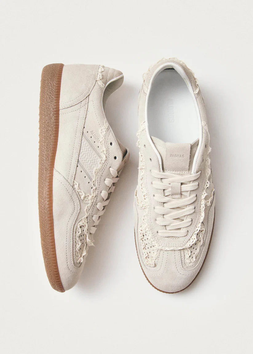 ALOHAS Crochet Cream Leather Sneakers