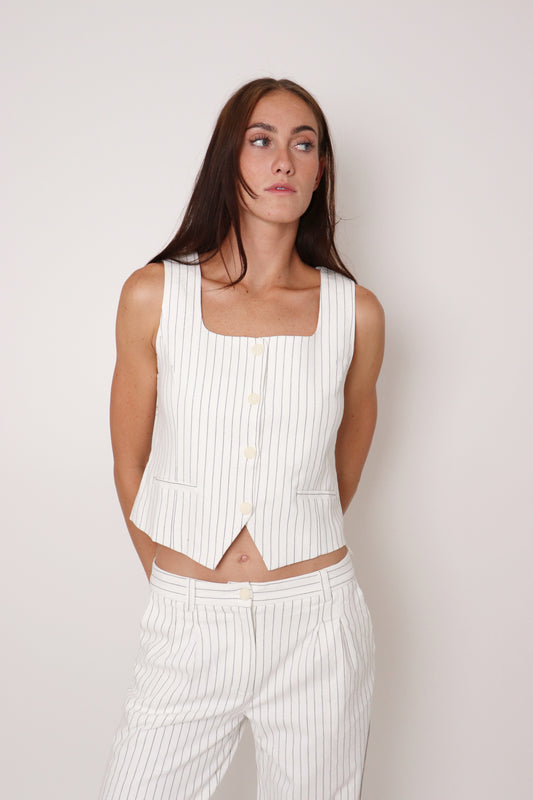 Striped Square Neck Vest