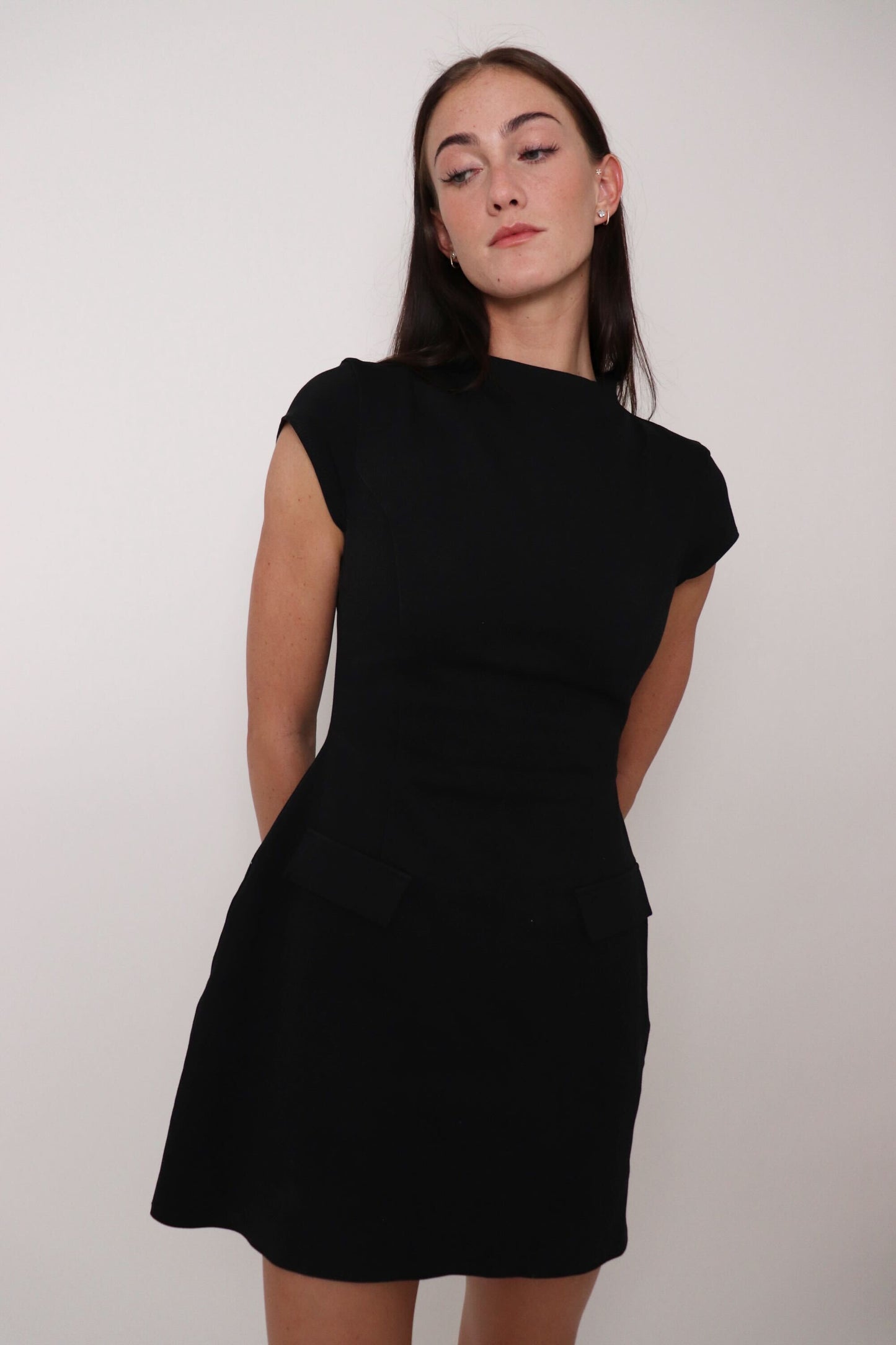 Black Pocket Detail Dress